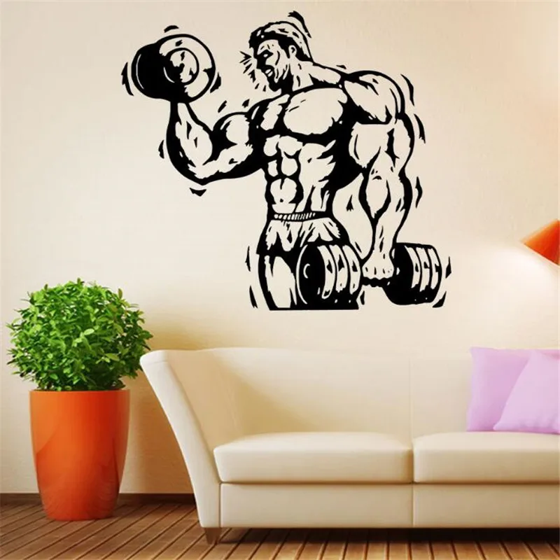 IDFIAF настенные наклейки на тему спорта для тренажерного зала мускулистый человек