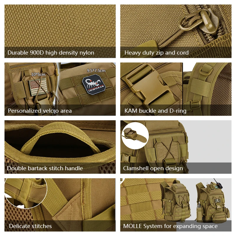 Рюкзак IDOGEAR X7 Военная Тактическая Сумка Molle водонепроницаемый альпинистский