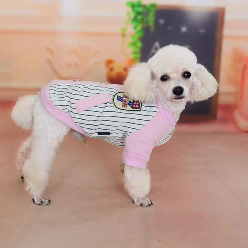 DOGGYZSTYLE Dog Clothes Winter Hoodies Coat Puppy Pets Pink Baseball Uniform Jacket Costume For Small Large Dogs XS-XL