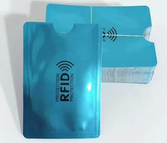 bule-5pcs 5 шт./лот, анти-Rfid кошелек, блокирующий ридер, замок, банк, держатель для карт, Id, банковский Чехол для карт, Защитный металлический кредитный держатель для карт, алюминий - Цвет: bule-5pcs