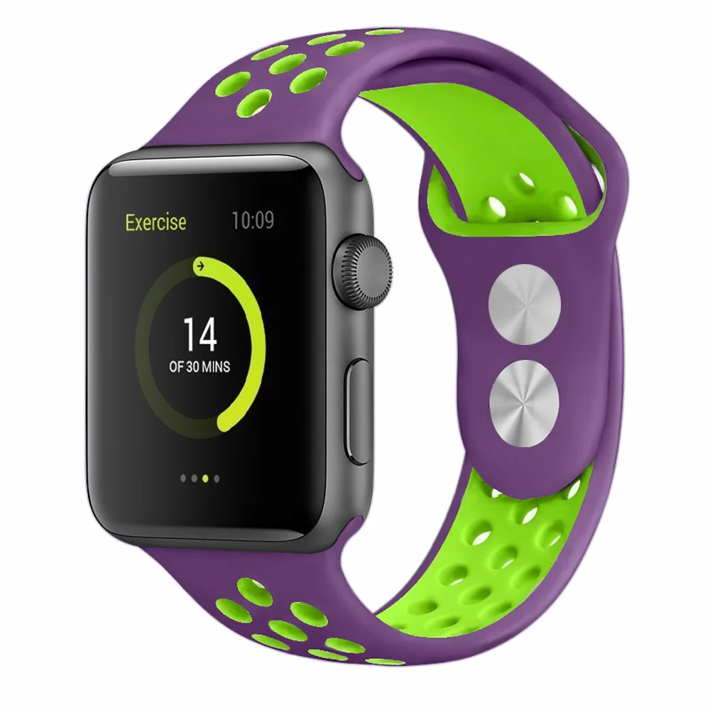 Спортивный силиконовый ремешок для Apple Watch, ремешок для часов Nike, 44 мм, 40 мм, 42 мм, 38 мм, два цвета, сменный ремешок для часов iWatch, серия 5, 4, 3, 2, 1