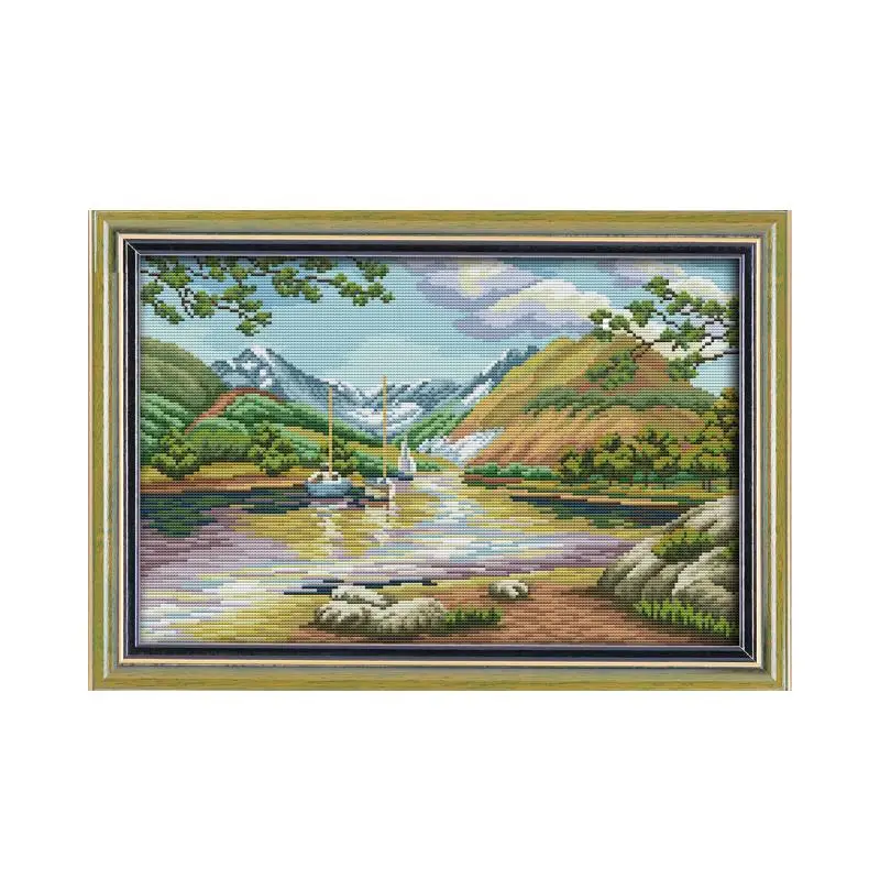 Cross Stitch-F902 Joy Sunday зимний домик для вышивки крестом пейзажные картины DMC Вышивка картина вышивка крестиком Харбор DIY ручной работы набор для рукоделия - Цвет: Cross Stitch-F902