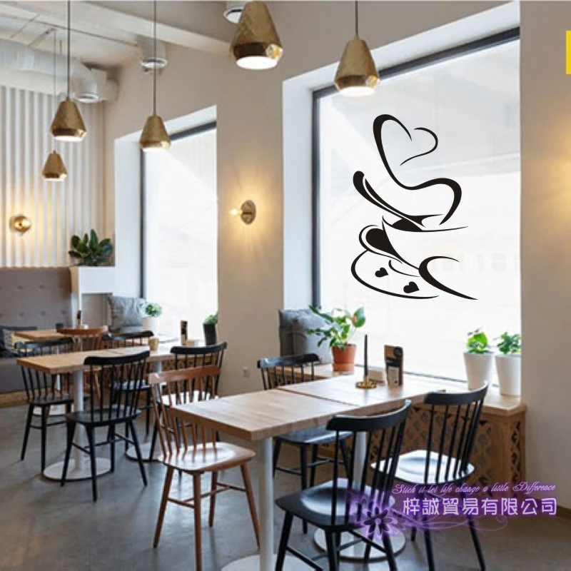 Coffee Shop Cup Sticker Decal Cafe Poster Vinyl Art Wall Decals Pegatina Decor Mural | Дом и сад