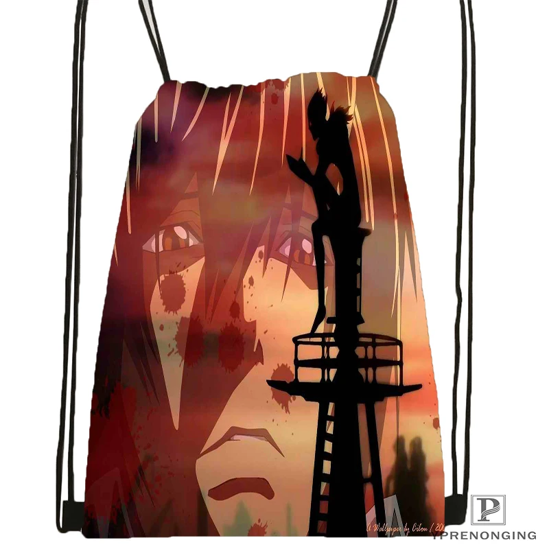 Custom Death Note Рюкзак на шнурке сумка милый детский рюкзак (Черная задняя часть) 31x40 см