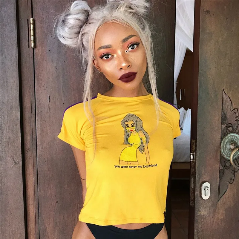 Укороченный Топ с длинным рукавом и надписью женская футболка водолазка в