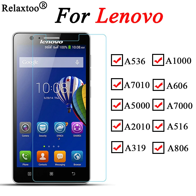 Для lenovo a536 стекло для lenovo a536 a7010 a5000 a2010 a319 a1000 a606 a7000 a516 a806 защитный защитное стекло на закаленная экранная пленка
