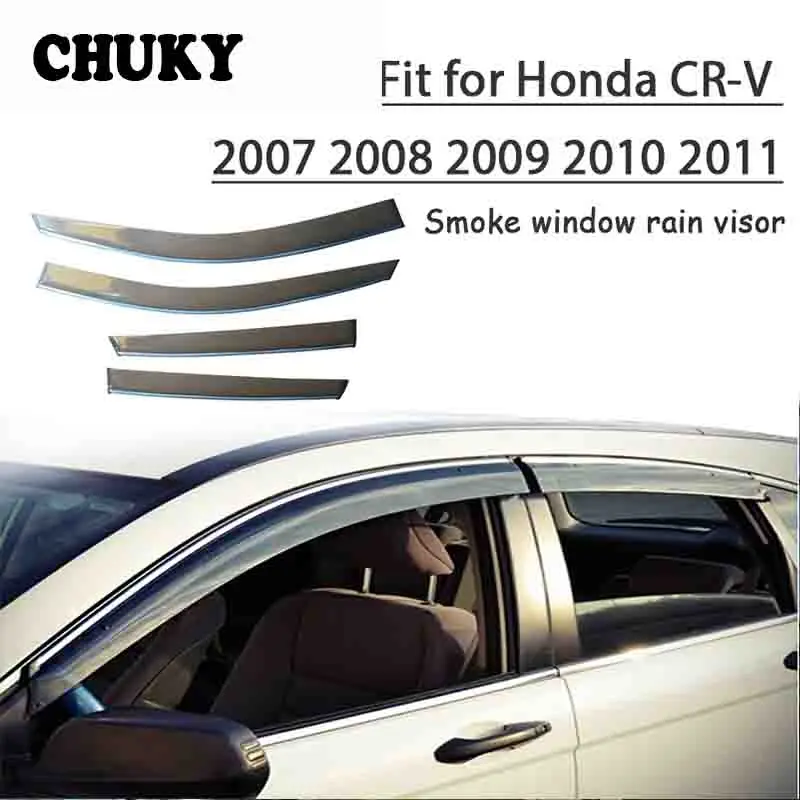 

Chuky 4pcs ABS Car Styling Window Visors Awnings Shelters Rain Shield For Honda CR-V 2007 2008 2009 2010 2011 Auto Accessories