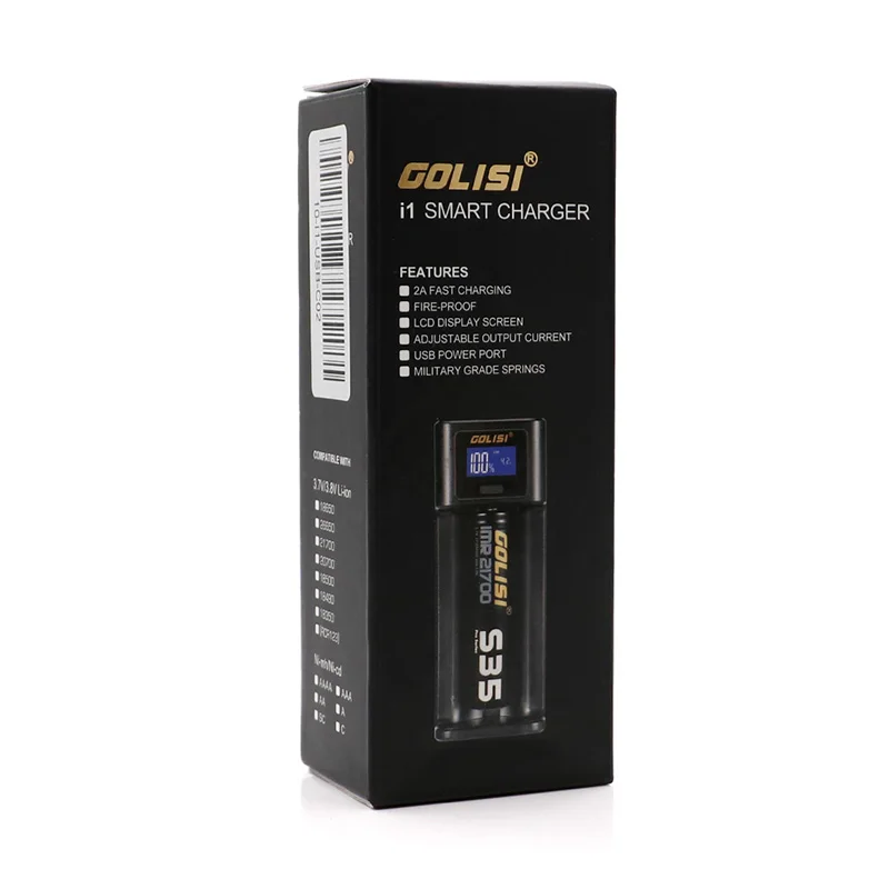 GOLISI I 1 зарядное устройство с ЖК дисплеем для аккумуляторов 2A Быстрая зарядка 18650