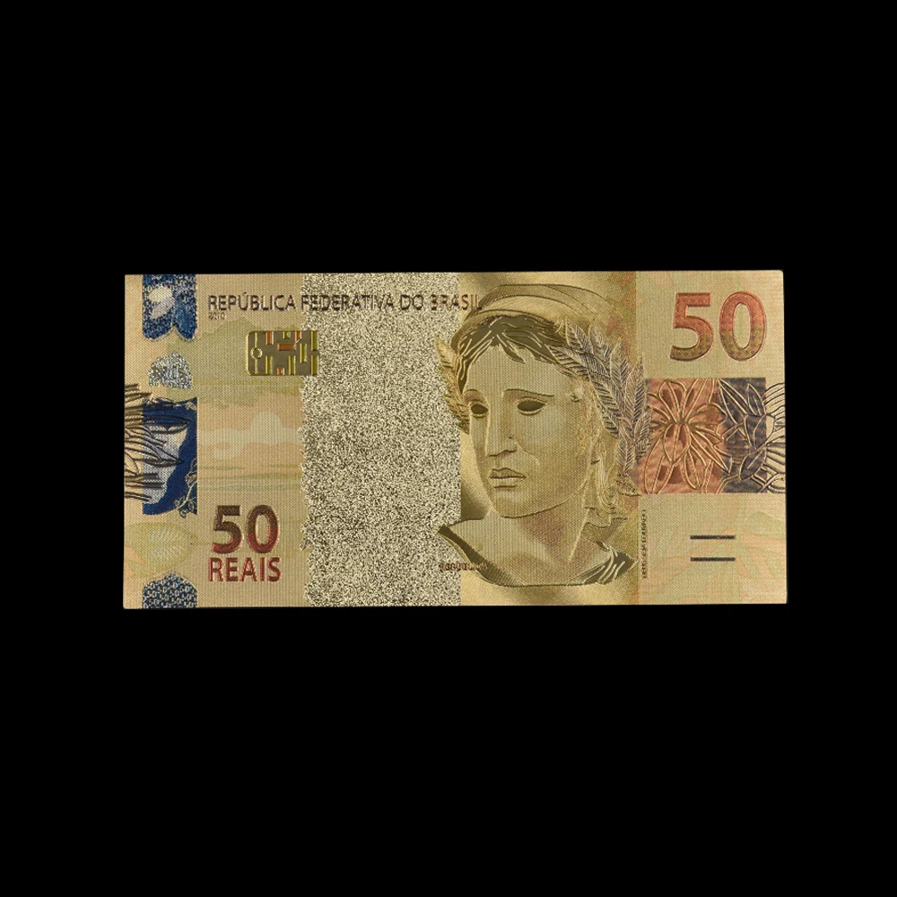 Бутик 10 шт. цветных бразильских банкнот цветные 50 красных золотых коллекция