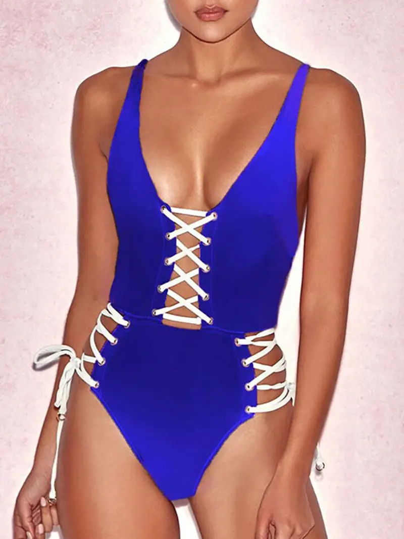 2017 бразильский сексуальный женский Глубокий v образный вырез цельный бандажный