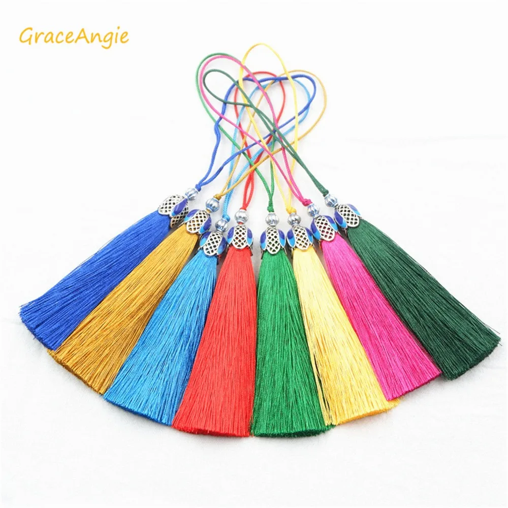 GraceAngie 2 шт./лот Chinlon + подвесные Кисточки Из Сплава в виде короны 27 цветов сделай
