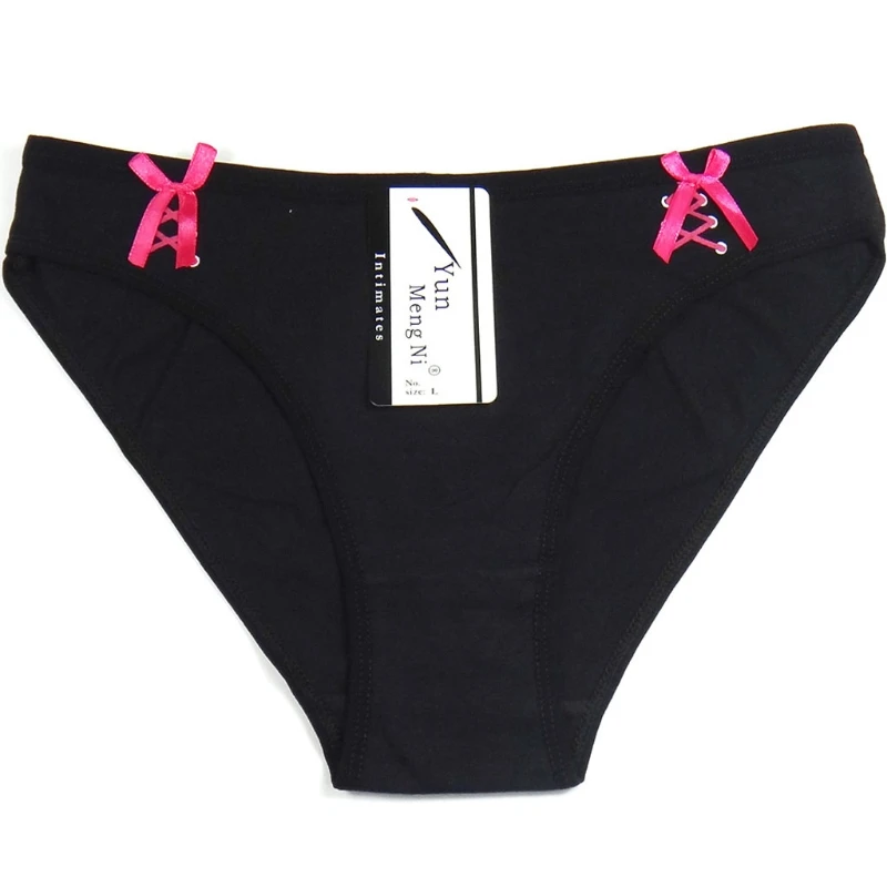 Женское нижнее белье с принтом повязка бантом и низкой талией из смесового