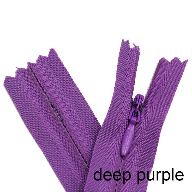 deep purple 10 шт. 3#50 см(20 дюймов) длина закрытые нейлоновые молнии Портной брюки застежка-молния швейные изделия ручной работы DIY аксессуары - Цвет: deep purple
