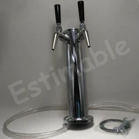 homebrew silver beer tower with double stainless steel beer faucets polished chrome draft tap with filter disk bar accessories