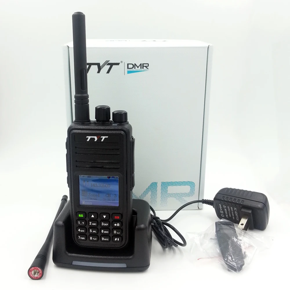 DMR радио TYT MD380 двухканальные рации 1000 каналы сканер uhf двухстороннее + кабель для