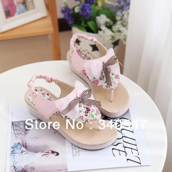Free shipping Women's Paley Mid Wedge Sandal Fashion Flower lace T Strap Sweet Flats Sandals Shoes S37 |