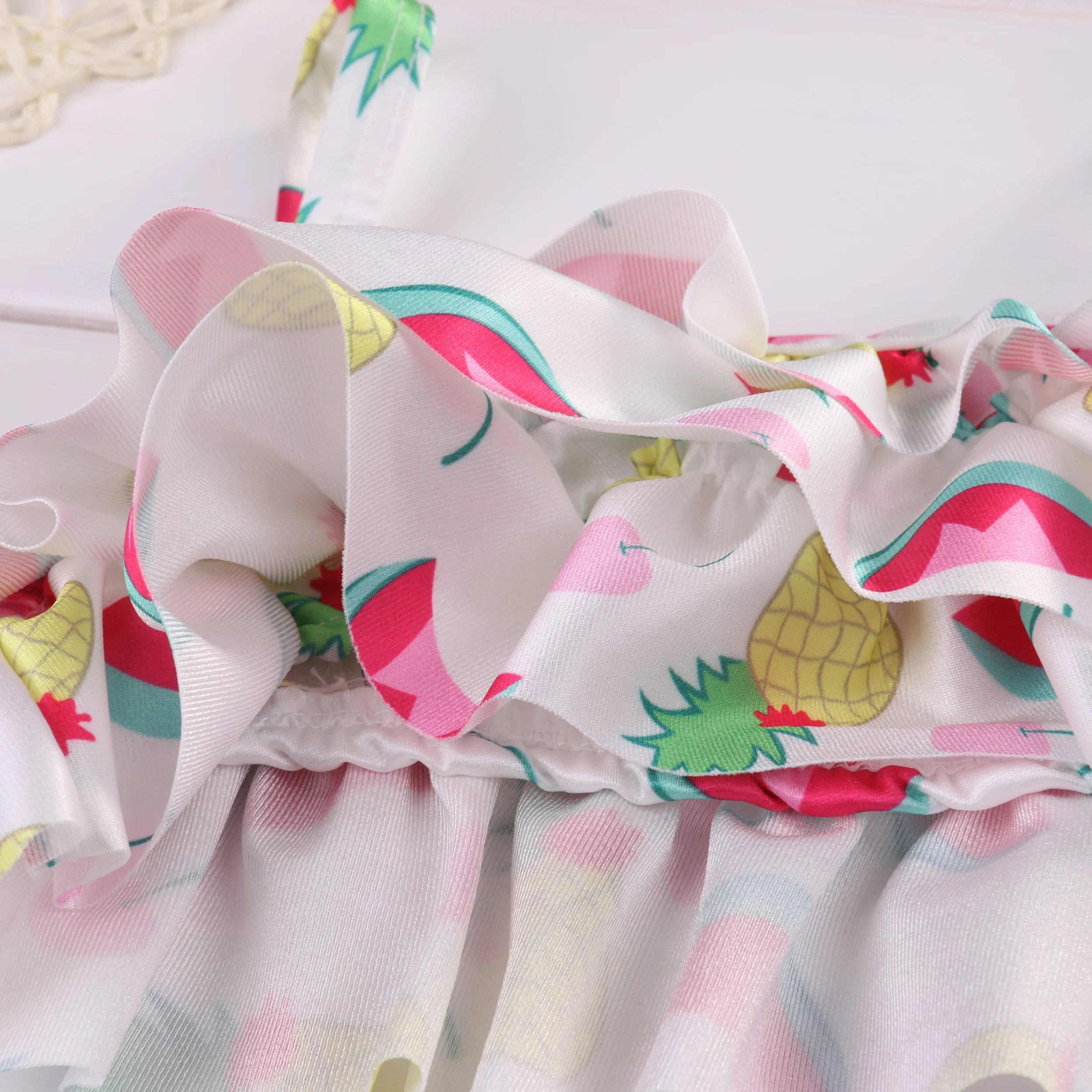 Комплект бикини с рюшами и фруктовым принтом Новинка 2017 года летний детский