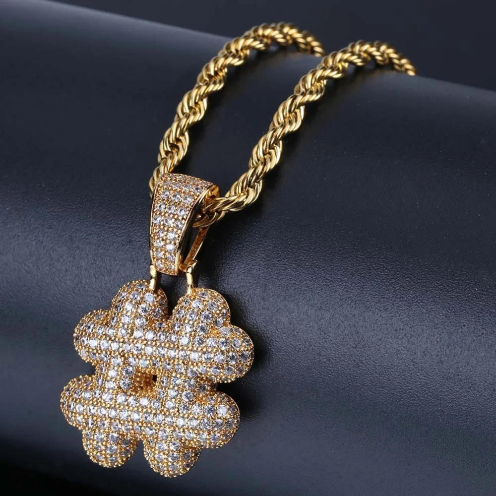 Футболки в стиле хип хоп на веревочной цепочке доллар клавиатура символ буквы Bling