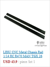 LESU CNC шасси рельс 1/14 RC MAN TGX 26 540 R470 4*2 трактор Sca грузовик модель TH02381