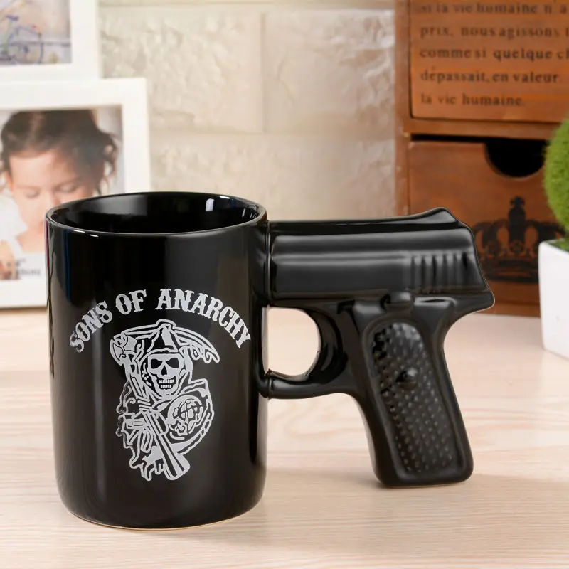 Кофейная кружка с черепом керамическая стеклянная чашка пистолет дизайн
