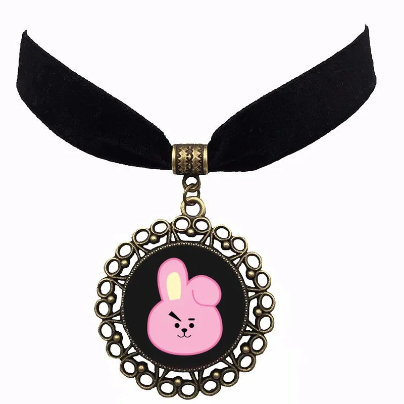Oppa Bt21 bangtan boys BTS Velvet Cloth Punk Gothic choker necklace short | Украшения и аксессуары
