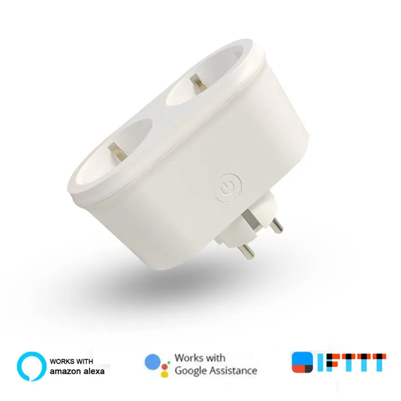 16A 2300 Вт 50 Гц WiFi смарт Мощность ЕС Стабилизатор напряжения с 2 розетка Smart Home