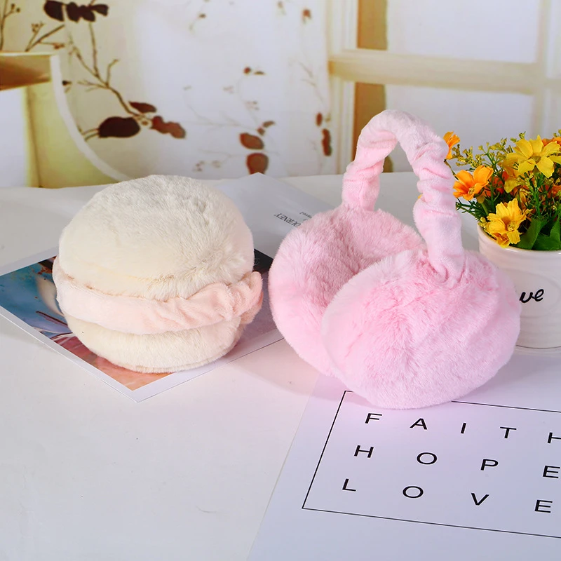 Складные теплые детские зимние наушники Удобные однотонные плюшевые для мужчин