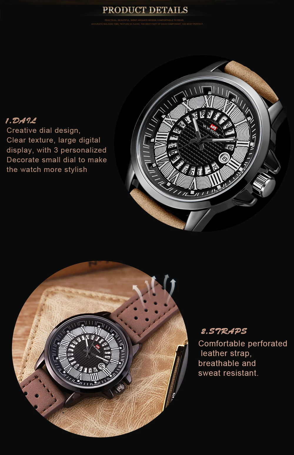 Rolex_watch VA VOOM модные часы мужские повседневные военные спортивные мужские часы Кварцевые аналоговые наручные часы Relogio Masculino