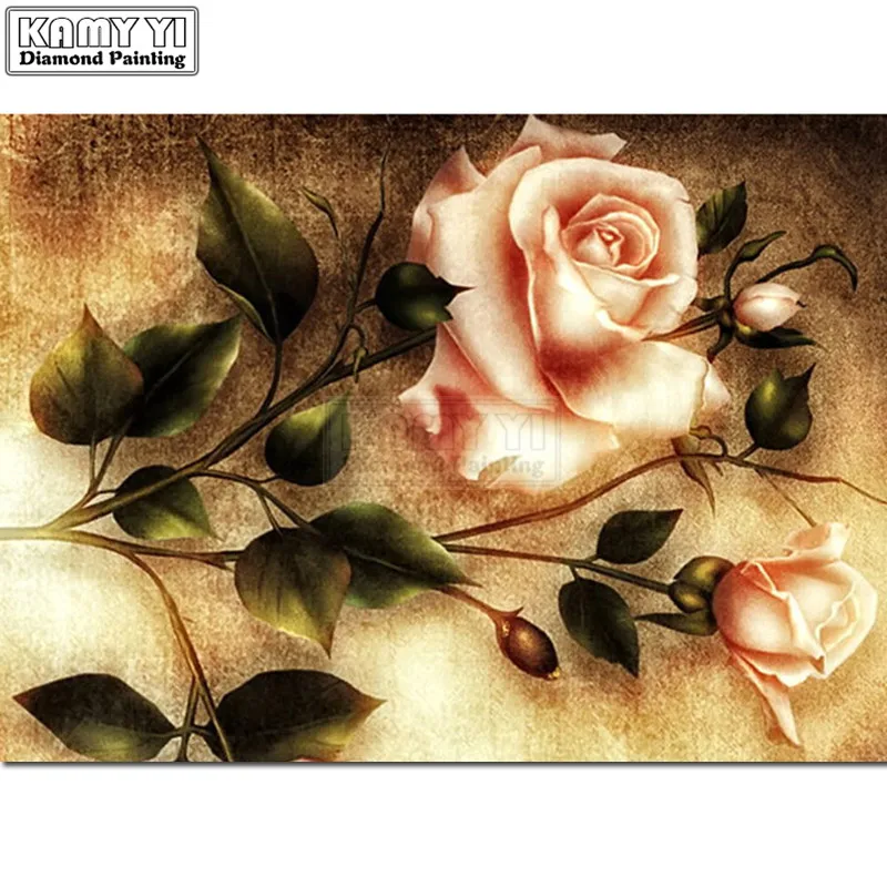 

5d Diy Алмазная вышивка розовая роза Алмазная Картина Вышивка крестом полностью круглые стразы мозаика украшение дома Lk1
