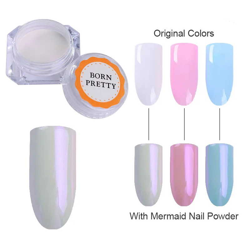 BORN PRETTY 1 коробка жемчужная оболочка зеркало-Хамелеон Порошковые блестки для ногтей DIY Shell Дизайн ногтей хром пигмент пыль Маникюр украшения