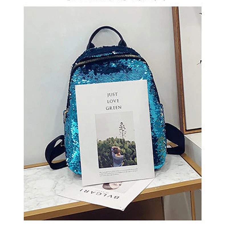 Новинка 2018 рюкзак для девочек с блестками на плечо школьная сумка подростков