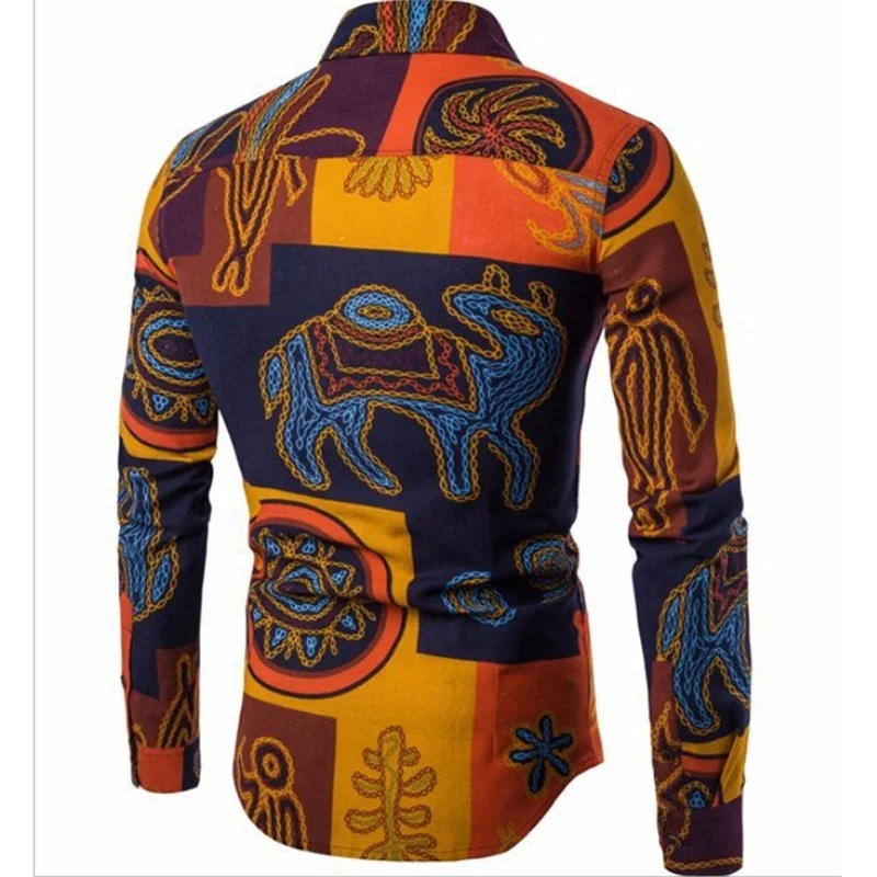 Рубашка мужская с длинным рукавом в стиле хиппи | Мужская одежда
