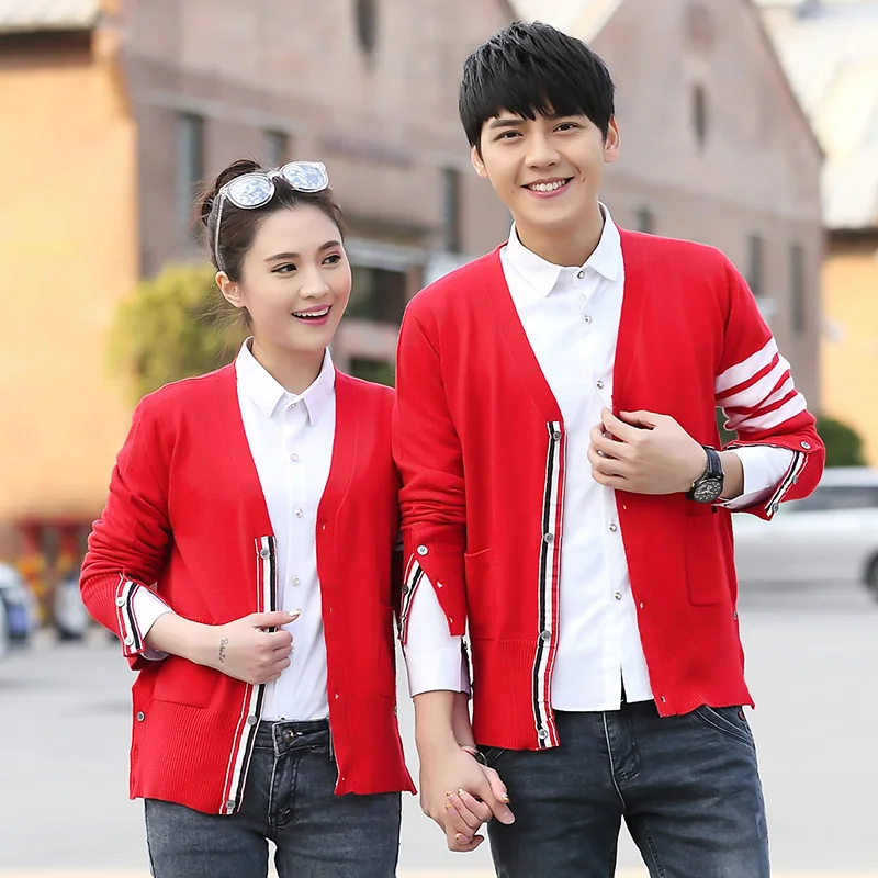 Hot Sale Long Sleeve Spring Autumn Lover Couple Wool Sweaters TB Style Brand New Women Men Knitted Cardigan Sweater Fashion Top |
