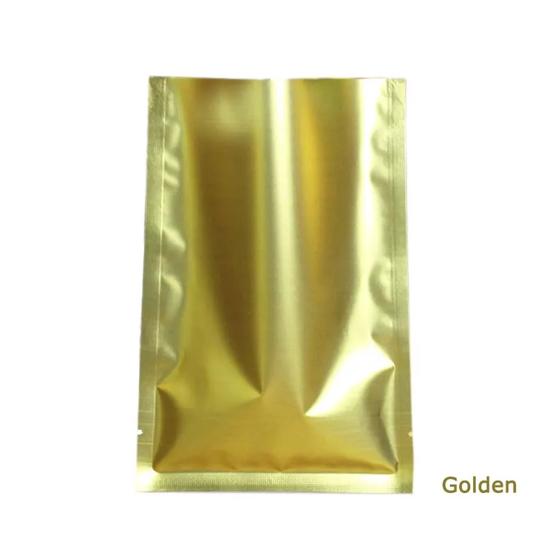 Golden 100/500 шт с открытым верхом Цвет Алюминий Фольга пластиковые пакеты для упаковки вакуумные мешки Еда хранения термосварочные Mylar сумка - Цвет: Golden