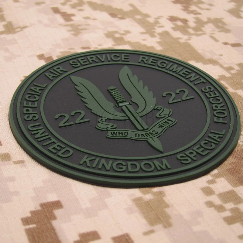 Green UK Special Air Service S.A.S WHO DARES WINS Tactics Morale 3D PVC patch PB1119|patch a|a patch3d pvc |