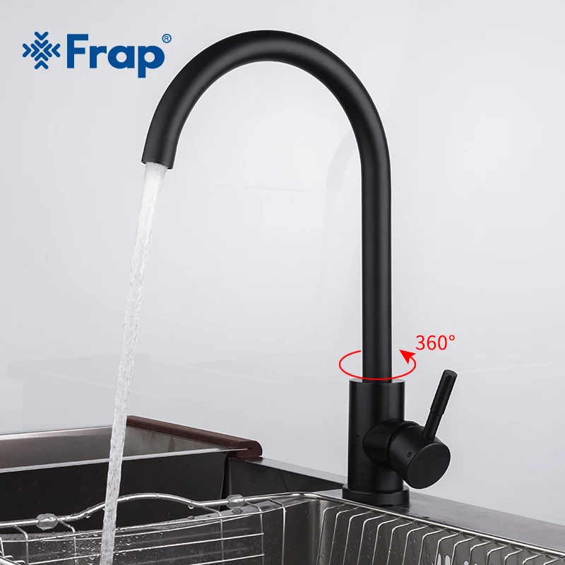 Смеситель из нержавеющей стали Frap Y40001/3 кухонный кран с черной краской на
