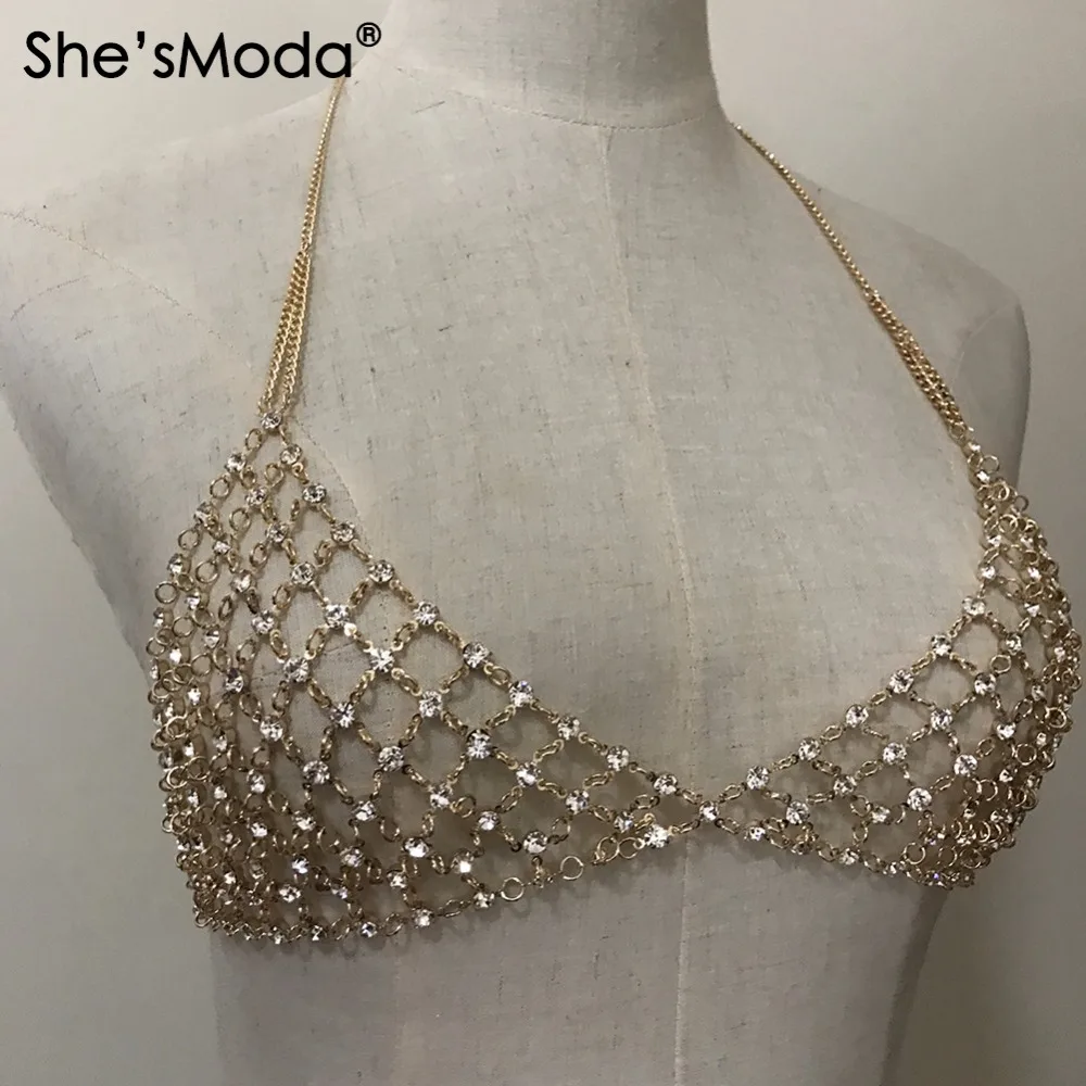 Женский бюстгальтер She'sModa роскошное ювелирное изделие с золотыми бриллиантами