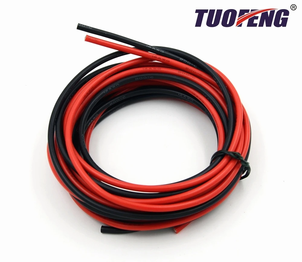 14 AWG силиконовый провод Hook Up Провода кабели черный и красный гибкий луженый медный провод высокая термостойкость