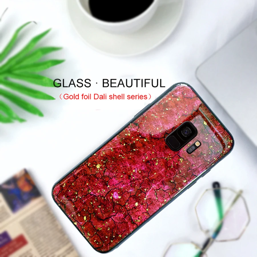 Чехол для телефона samsung galaxy s 9 plus блестящий чехол из мраморной золотой фольги samsong