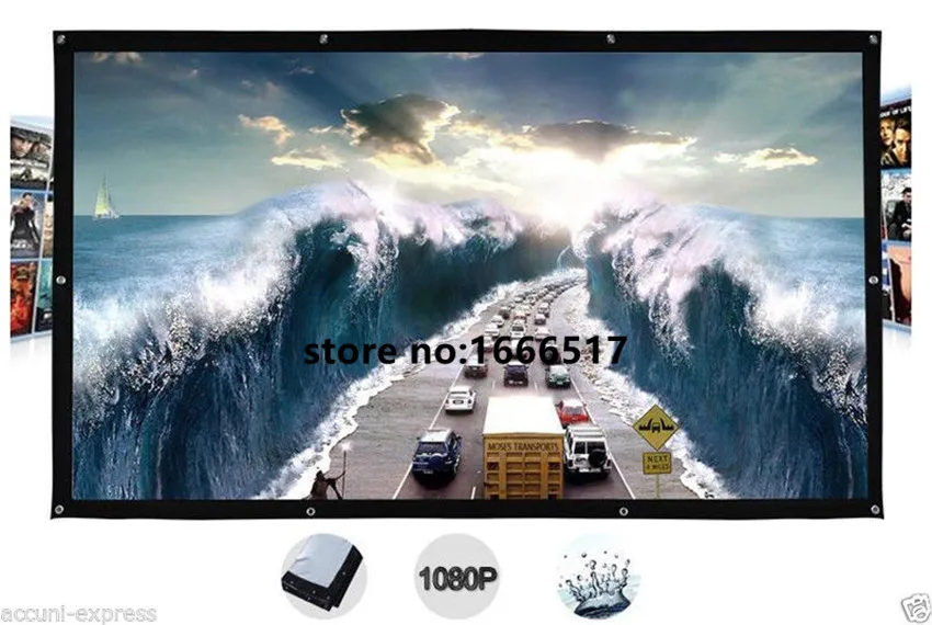 200 дюймов настенное крепление Открытый кинопроектор экран для проектора с