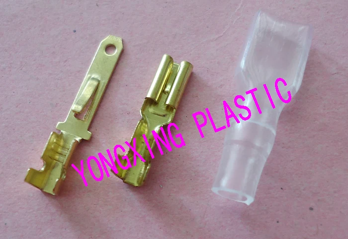 

200pcs/lot 2.8 terminal male 50pcs+female 50+100pcs sleeves wire cable connector brass