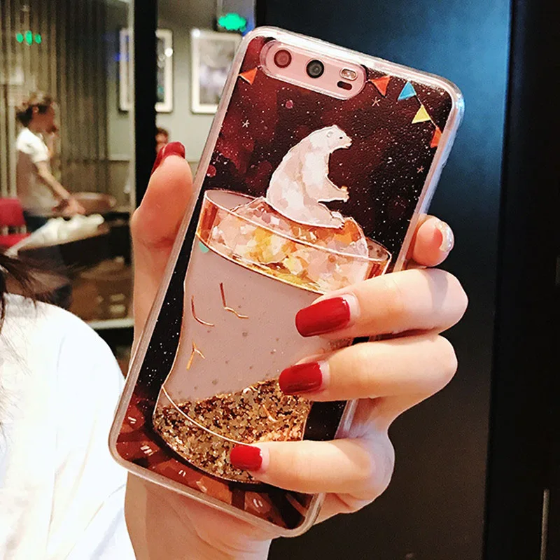 Rheinruby Блеск Жидкость зыбучие пески силиконовый чехол для huawei Коврики 20 Pro P20 P10 Lite