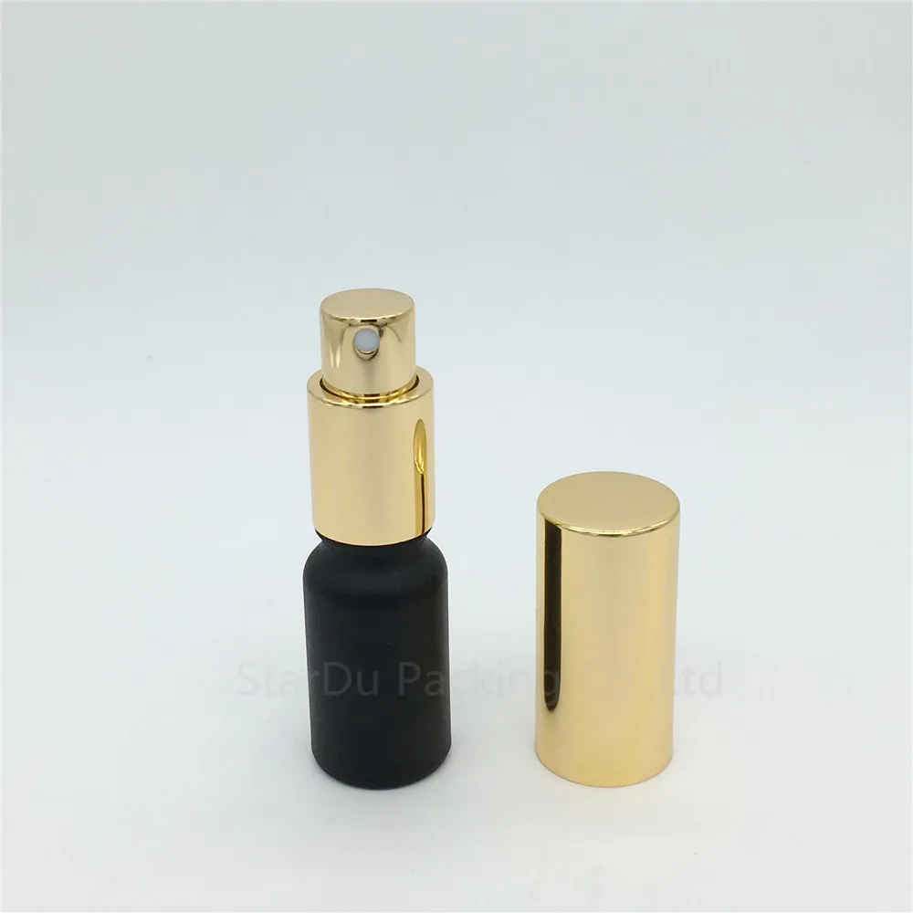 10pcs/lot 10ml black Frosted glass bottle with aluminum sprayer perfume bottles 10cc Essential Oil Spray | Красота и здоровье