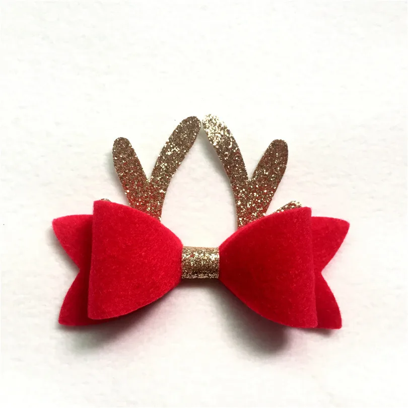 5pcs with clips 5 шт./лот Рождественское украшение для волос, повязка на голову для девочек, аксессуары для волос, разноцветные эластичные резинки для волос с бантом для девочек, заколки для волос, повязка на голову - Цвет: 5pcs with clips