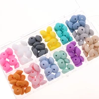 127mm 100pcs baby teether pearl silicone lentil beads bpa free babies teething necklace bracelet diy charming nursing toys care