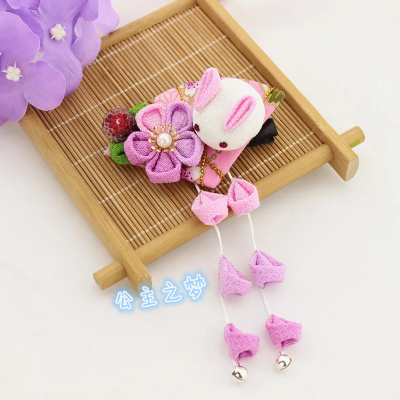 Традиционная японская кисточка Kanzashi для девочек в форме веера красивый розовый
