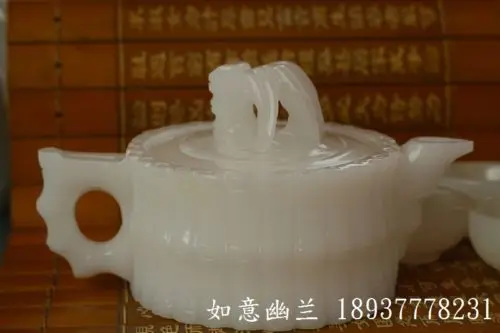 Нежный Афганистан белого нефрита чай чайник бамбук кубок вина | Дом и сад