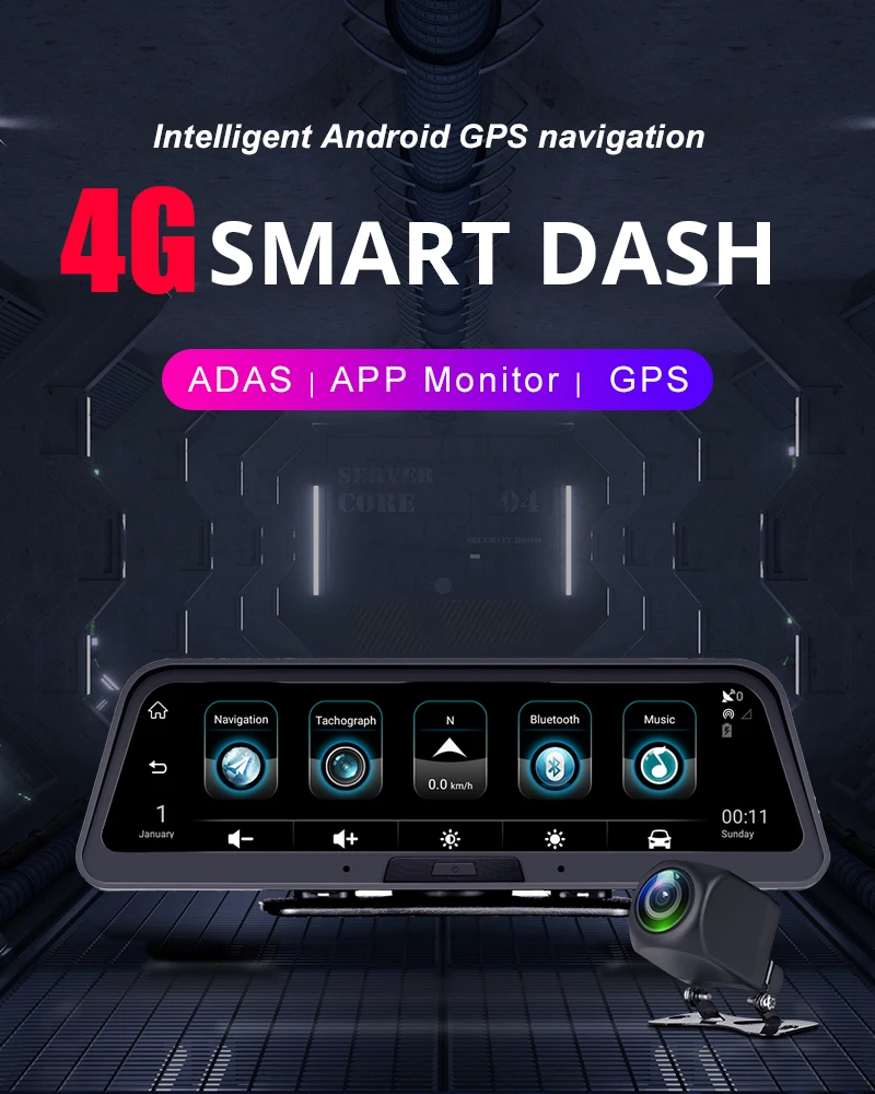 Автомобильный видеорегистратор SLIVERYSEA 4G ADAS 1" Android 5,1 gps навигатор регистратор видео видеорегистратор с двумя камерами s зеркало