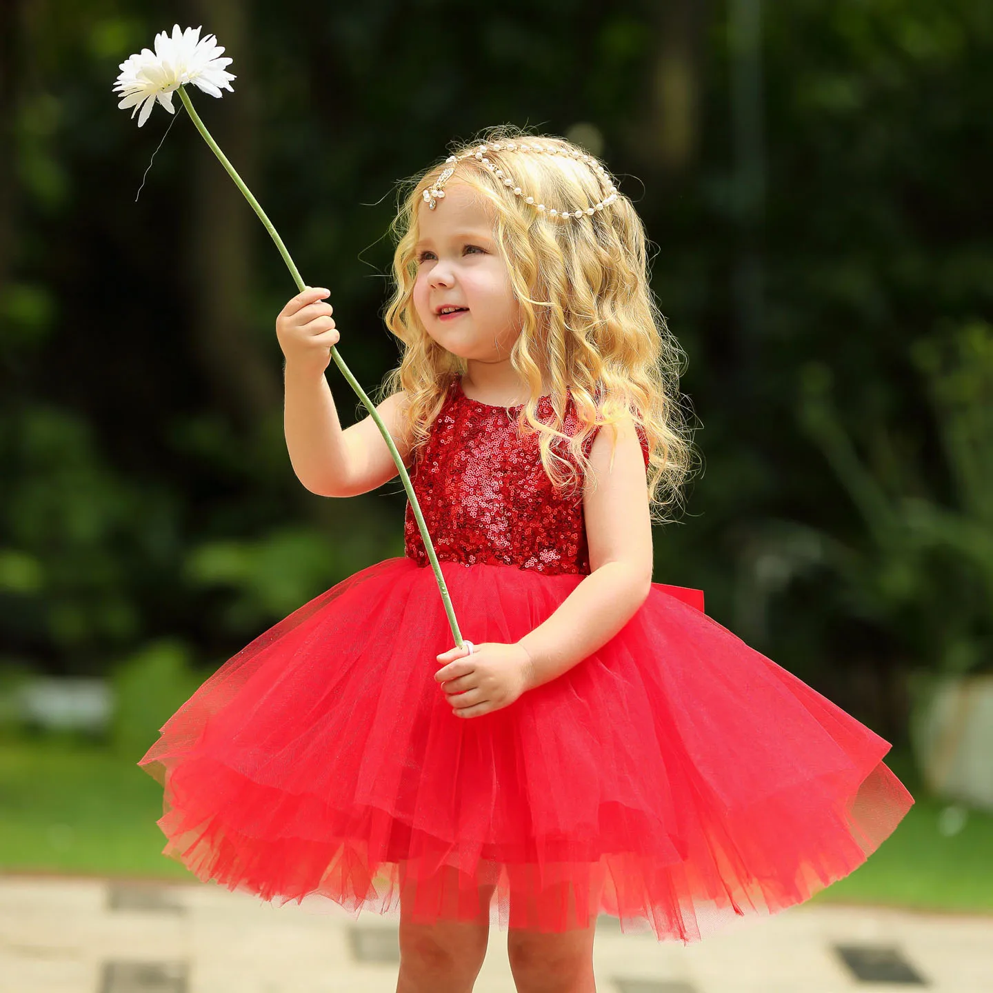 Милое детское платье с цветами для маленьких девочек красное черное розовое