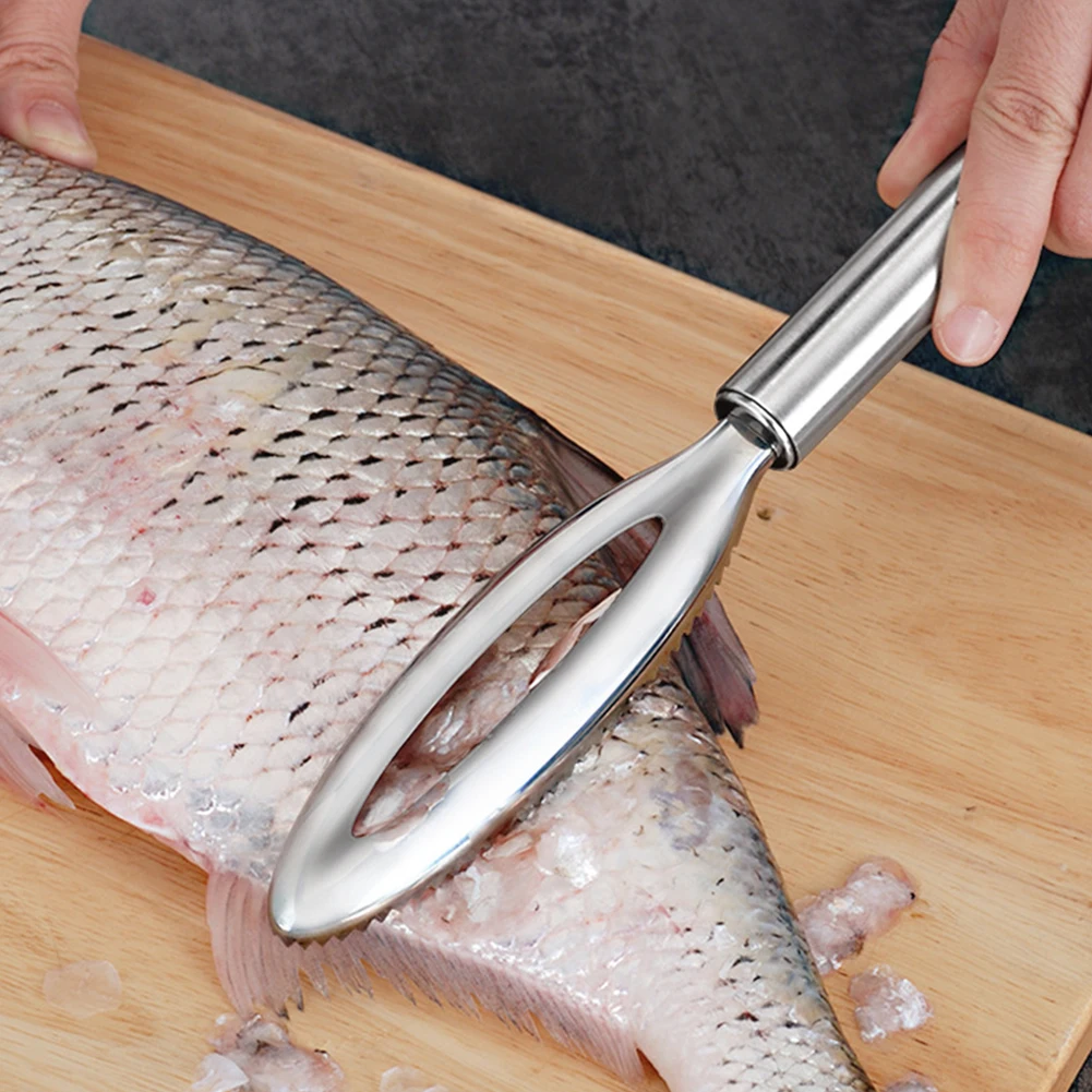 Приспособление для снятия чешуи зубчатый прочный скребок из нержавеющей стали